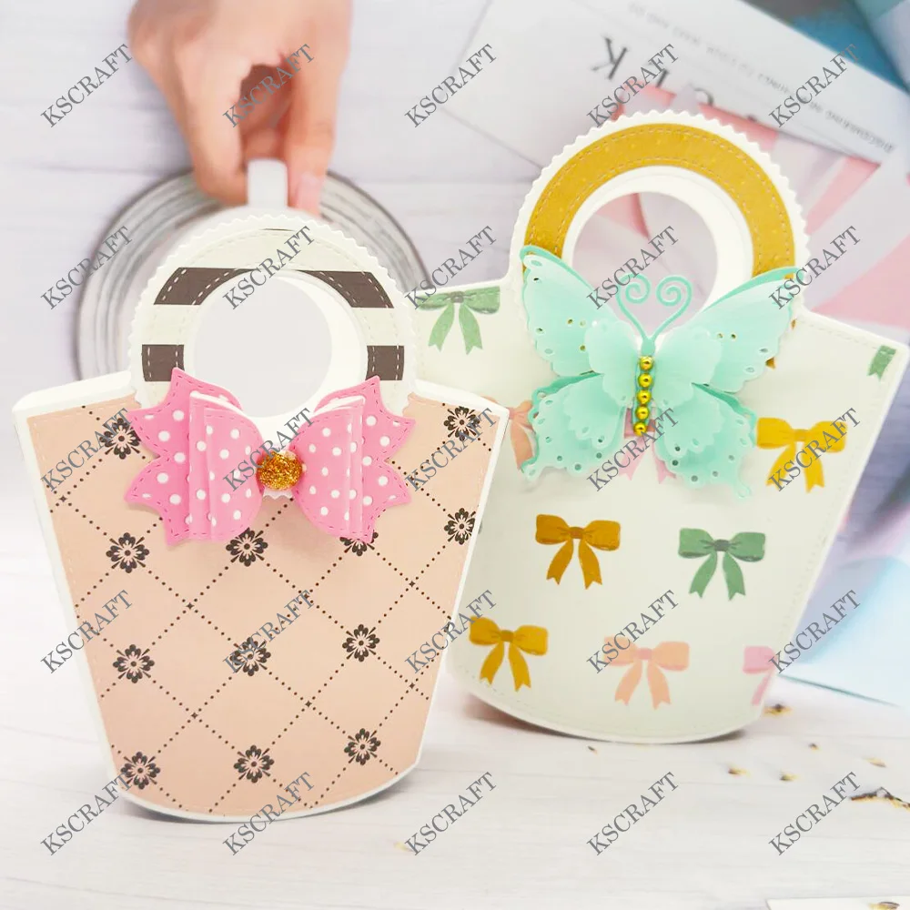 KSCRAFT 3D 용수철 가방 커팅 다이 스텐실, DIY 스크랩북 장식 엠보싱, DIY 종이 카드