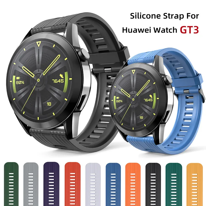 

Silicone Strap For Huawei Watch GT3 Men Replacement Bracelet Correa For Smart Watch GT 3 Accessories 22mm Universal Wristband