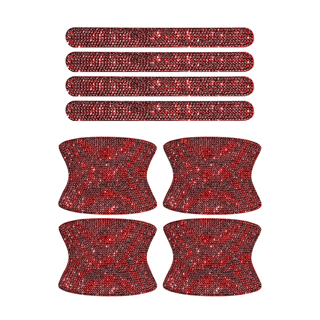 Bing Car Kit Car Door Handle Protector Shiny Rhinestones Scratch-Resistant Stickers Door Cup Handle Car Interior Accessories