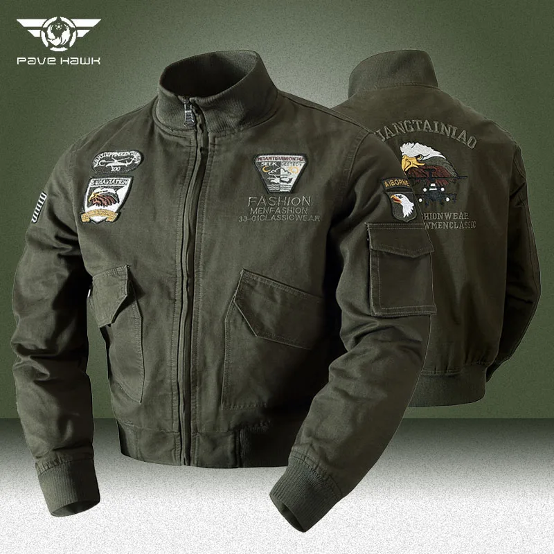 

Tactical Jacket Men Autumn Winter Casual Solid Zipper Pilot Jackets Male Military Embroidery Bomber Coats Jaqueta Masculina 4XL