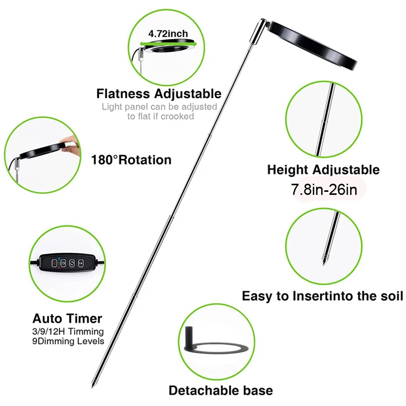 LED Grow Light Grow Light Plant Grow Light LED Growing Lamp Full Spectrum for Indoor Plants Height Adjustable Auto Timer 5V Idea for Small Plant Light
