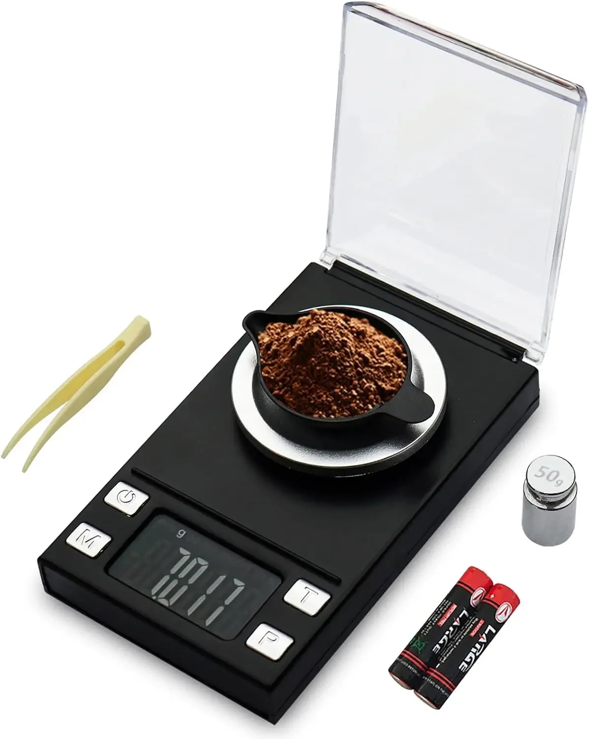 High-Precision Digital Milligram Jewelry Scale with LCD Display and Calibration Weights