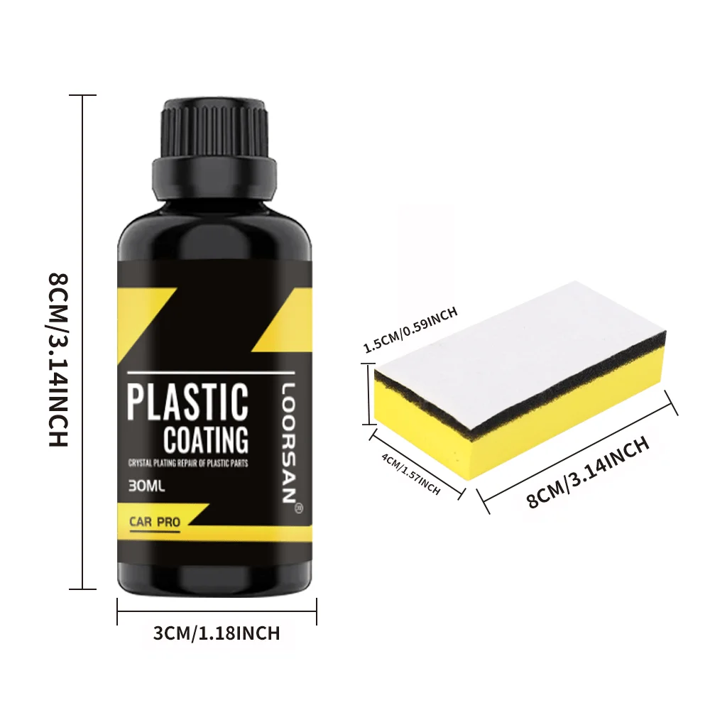 Car Plastic Restorer - Crystal Clear Coating for Exterior & Interior, Fade and Oxidation Repair, Enhances Shine, Suitable 6