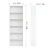 Modern 6 Tier Freestanding Bookcase Wooden Storage Bookshelf Home Office Living Room Easy Assembly Stylish Organization 6