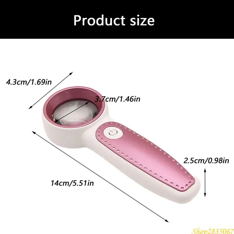 독서 공예 보석 검사 831F를위한 휴대용 USB 충전식 돋보기 아크릴 렌즈 및 인체 공학적 그립