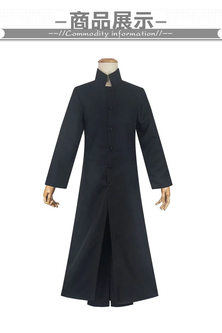 Matrix Cosplay Kostüm Neo Trenchcoat Schwarz Cosplay Kostüm Halloween Party Kostüme für Männer Cos Spielen Prop Zubehör – Detail 1