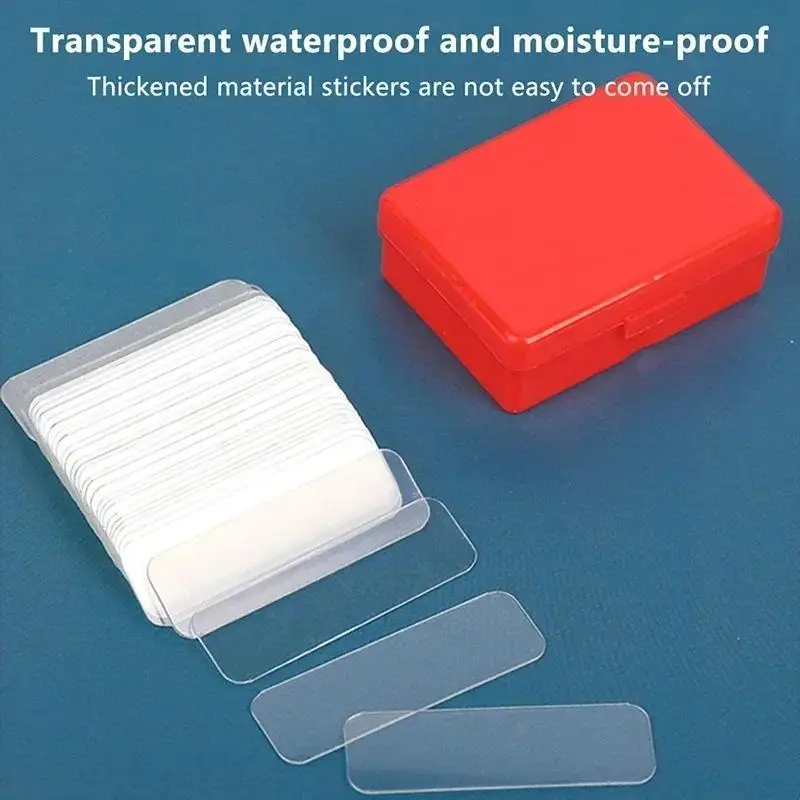 180개입 투명 나노 양면테이프, 잔여물 없는 PVC 접착테이프, 보관함 포함, 벽 포스터 DIY, 사무실, 가정용