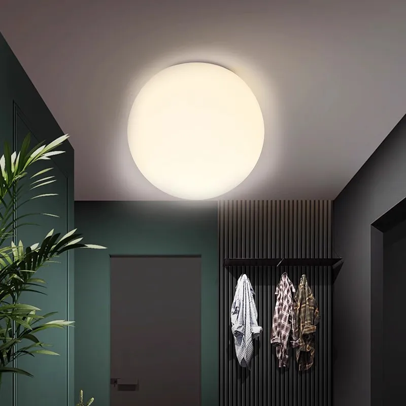 

LED ceiling light Glass White Ball ceiling lamp Minimalist bathroom Balcony Bedroom Entrance Light fixture Indoor lighting