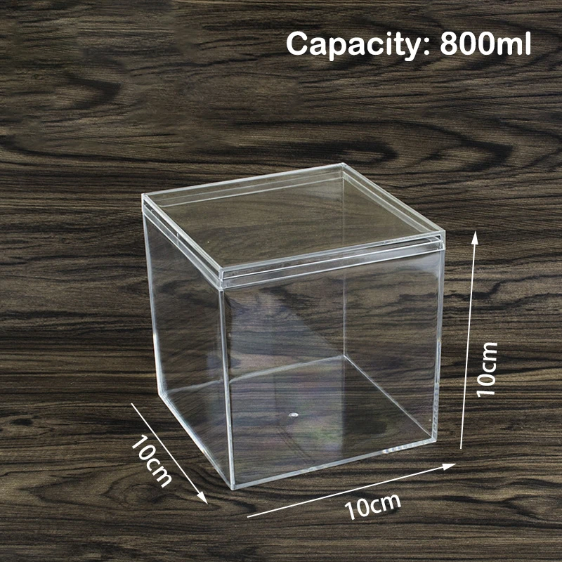 1Pcs Large Capacity Jewelry Storage Box Clear Acryl Cube Portable Jewelry Storage Earrings Necklace Ring Jewelry Display