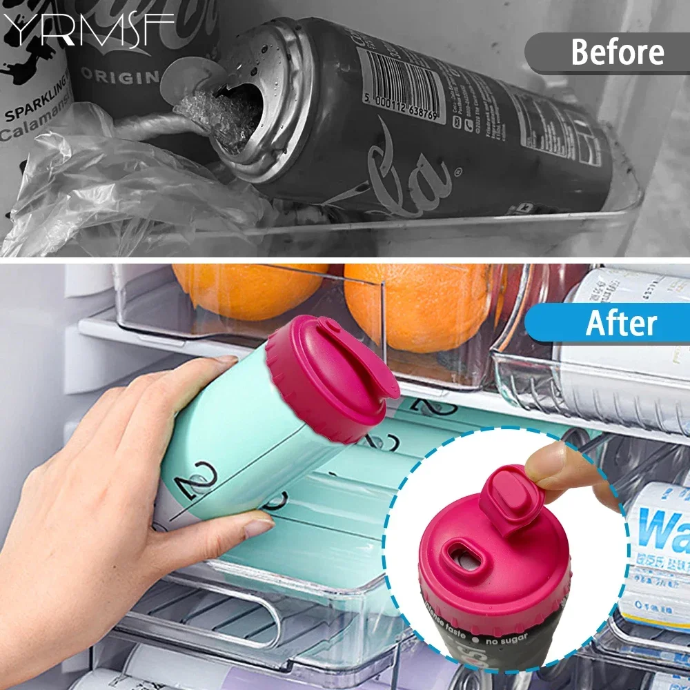Silicone Cup Lid Reusable Can Stopper for Soda Water Bottle Beer Juice Coke Beverage Protective Covers for Kitchen Accessories