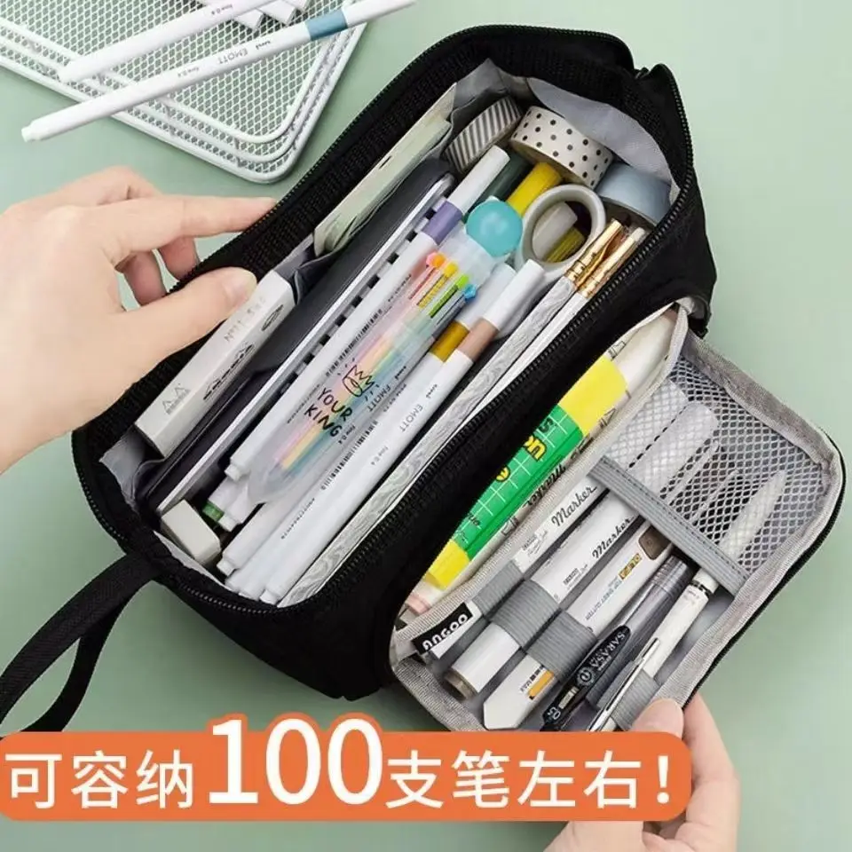 1Pc Pencil Case Large Capacity Pencil Pouch Handheld Pen Bag Cosmetic  Portable Gift For Office School Supplies Girl Boy - AliExpress