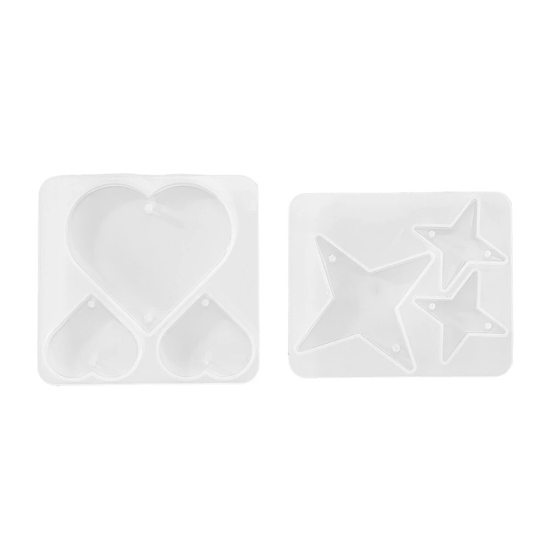 

Heart Star Resin Silicone Molds Epoxy Resin Casting Mold for DIY Curtain Pendant Ornaments Jewelry-Making Mould Tools