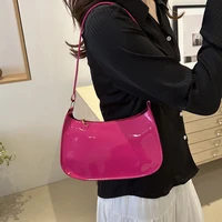 Retro Solid Color PU Leather Shoulder Bag Fashion Women's Handbags Casual Designer Hobos Underarm Bag 5