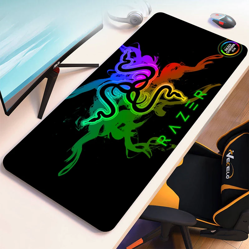 

Gaming Mouse Pad 900x400 Razer Logo Gamer Cabinet Games Desk Mat Office Accessories Computer Desks Mousepad Anime Keyboard Mats