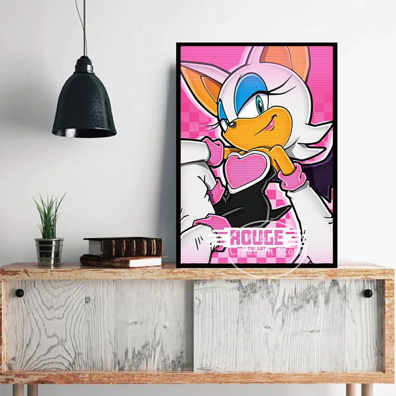 Vintage Art Poster Movie Poster Wall Art Print Anime Wall Poster Canvas Wall Art Art Paper Poster S-Sonic Characters Poster Classic Anime Poster Canvas Painting Prints Wall Art Modern Living Room Bedroom Club Home Decor Gifts