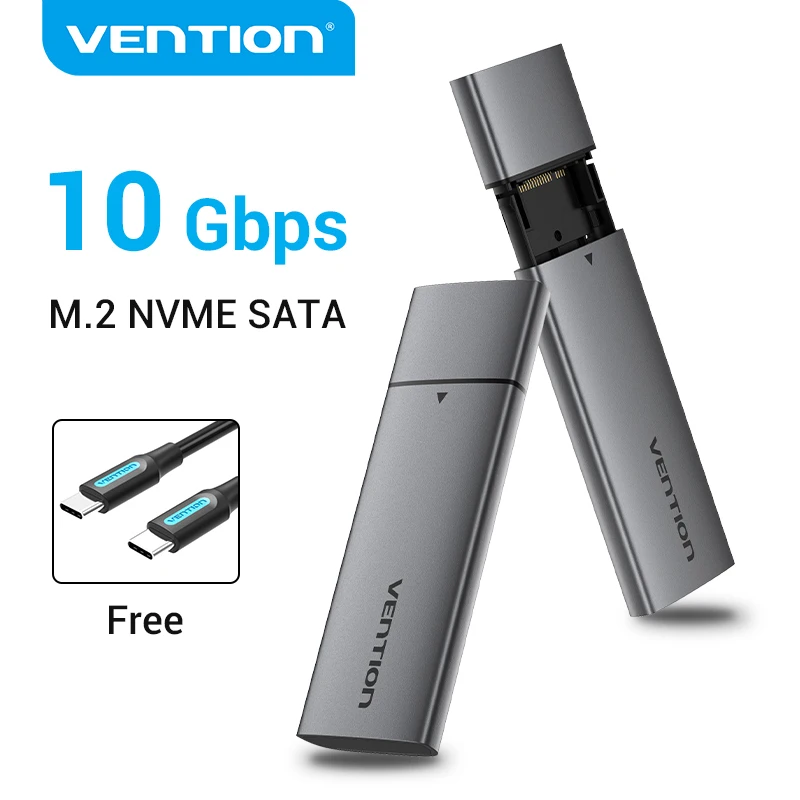 Vention NVMe SSD Enclosure NVMe SATA to USB Gen2 C 10Gbps