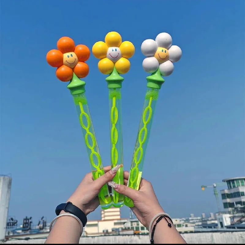 Summer Outdoor GamesDopamine Colorful Flowers King Interactive Bubble Water Soap Bubbles Handheld Kids Toys Girl Gifts Baby Toys 6