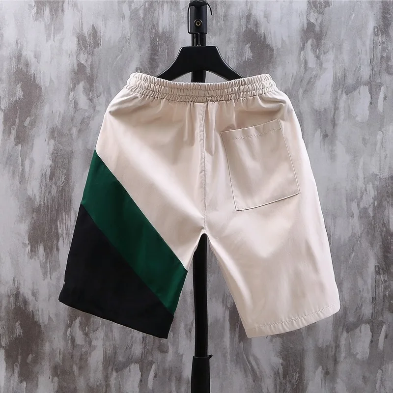2023 Youth popular casual fashion straight Shorts Men wear color-matching beach pants thin quick-drying five-quarter pants
