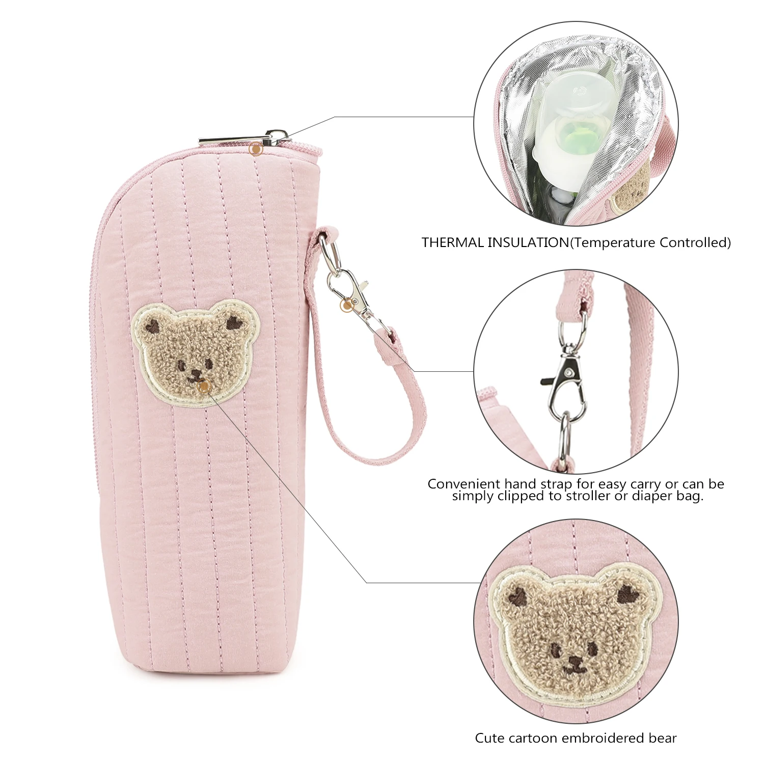 Insulated Aluminum Film Handheld Bottle Bag for Temperature Control and Storage