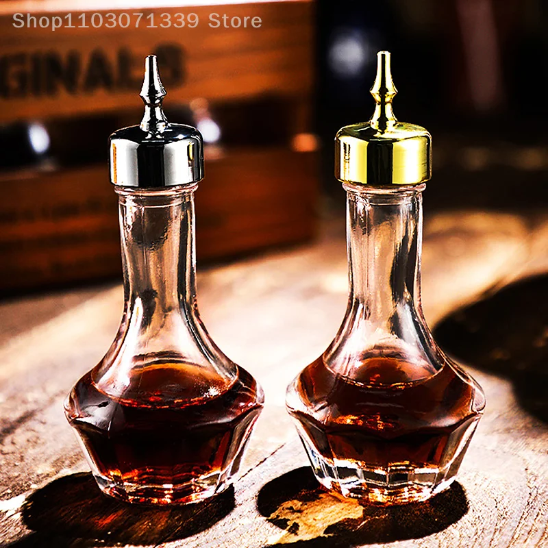 

1Pc 30ml/50ml Bitters Bottle Glass Cocktail Bitters Bottle With Stainless Steel Caps Kitchen Seasoning Tools Accessories