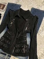 Veste d'hiver pour Moto et motard, Polo, vêtements Vintage des années 90, Cowboy, manches longues, capuche, fermeture éclair, Punk, gothique, pour fille 4