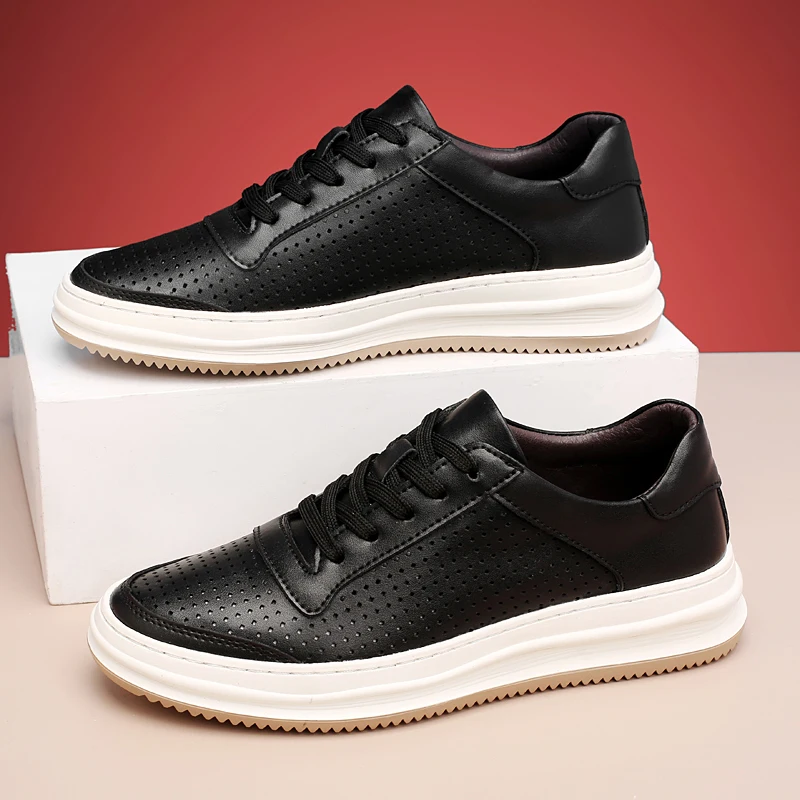 American Retro Height-Enhancing Breathable Silk Men's Casual Shoes