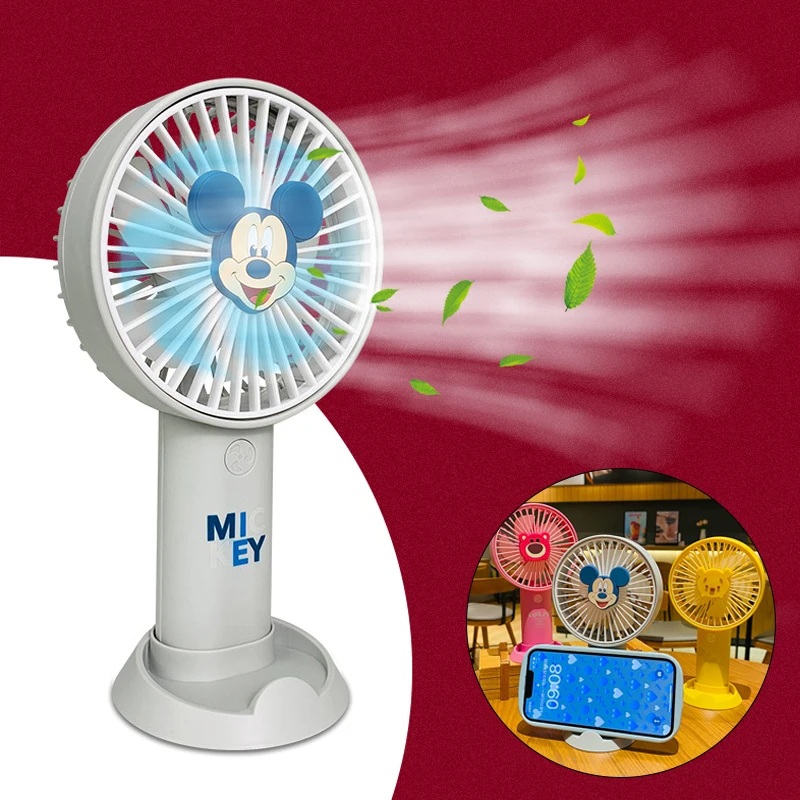 Disney Mickey Mouse Mini Fans Cartoon Handheld Usb Ricaricabile Desktop Air Cooler Indoor Outdoor Fans Ventilatori Portatili Da Viaggio