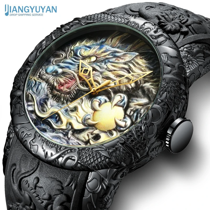 

2023 Lucky Dragon Fashion Mens Watches for Men Top Brand Luxury Silicone Sport Watch Men Quartz Clock Waterproof Wristwatch