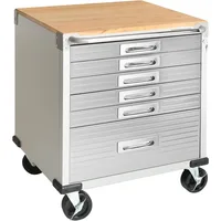 Seville Classics UltraHD Heavy Duty Rolling Cabinet Workbench Table w/Solid Wood Top Workstation for Garage, Office, Workshop 2
