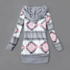 Women Cardigan Striped Print Long Sleeve Sweater Coat Buttons Closure Hooded Plush Lining Sweater Outerwear For Autumn Winter 5
