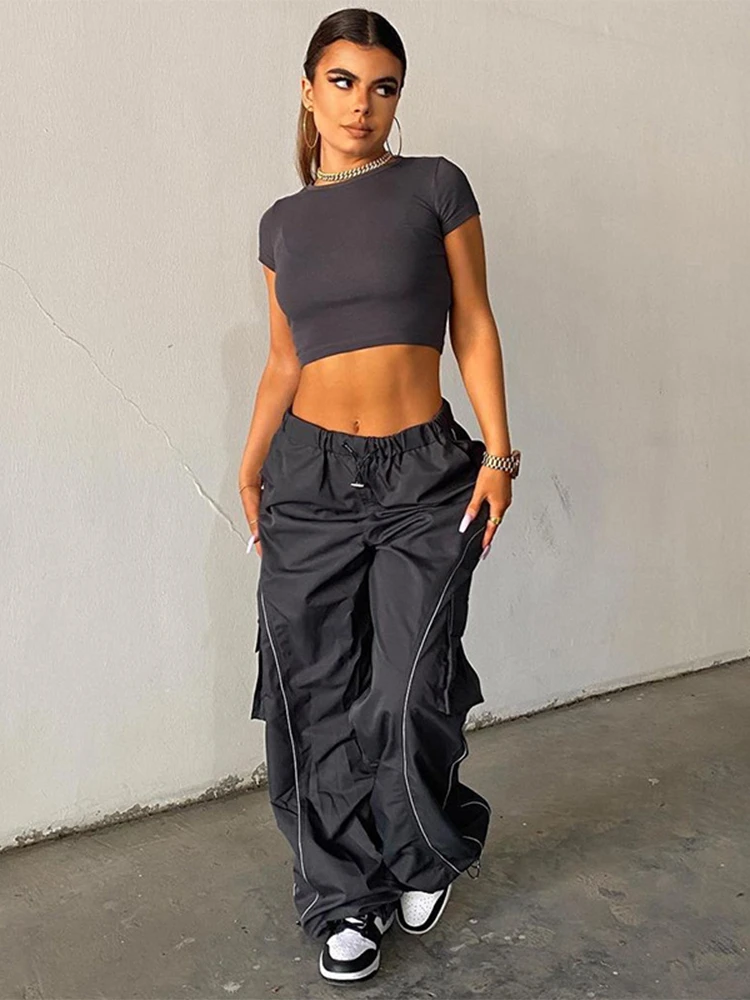 low waist baggy cargo pants