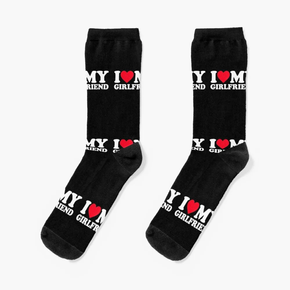 I Love My Girlfriend Shirt I Heart My Girlfriend Shirt GF Socks Funny Socks Woman Warm Winter Woman Sock