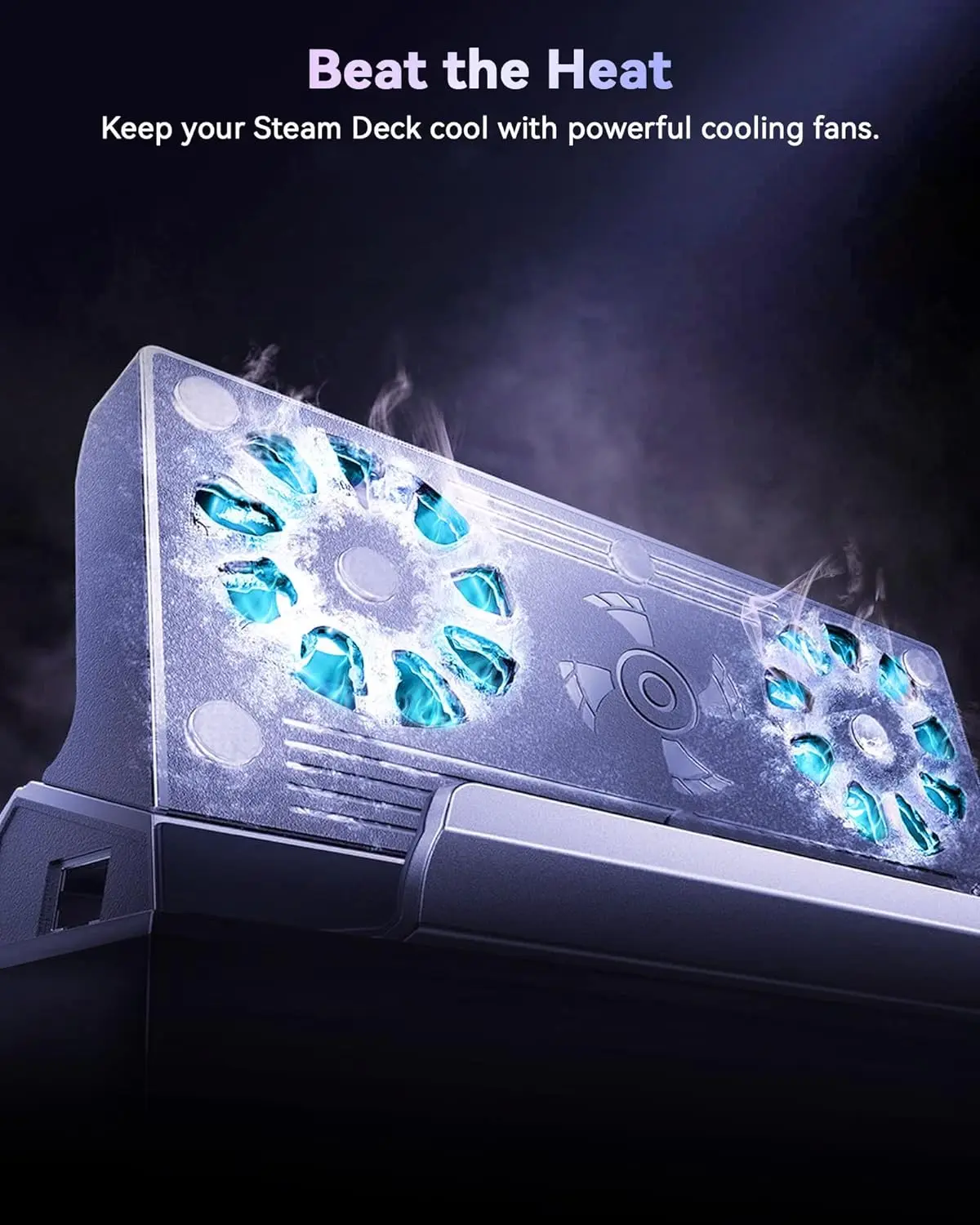 Steam Deck Dock with Dual Cooling Fans, 11-in-1, DP1.2 and HDMI 2.0, 4K @ 60Hz, VGA, 6 USB Ports, Gigabit Ethernet, USB Charge