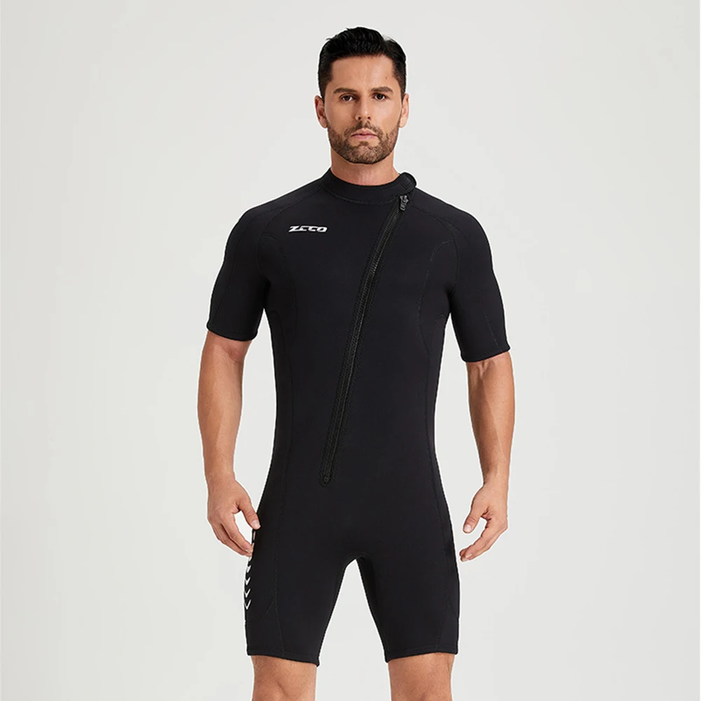 

3MM Neoprene Wetsuit Men Women One Piece Short Sleeve Front Zipper Thickening Warm Cold Protection Surfing Snorkeling Wetsuit