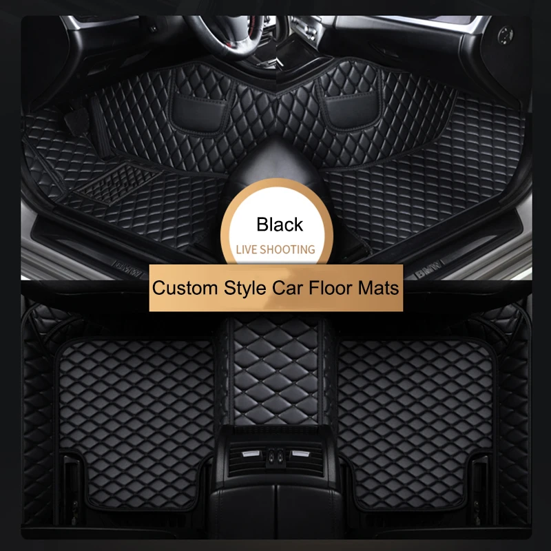 

SYGJMY Custom Car Floor Mats for Audi A8 A8L 4H2 4H8 4HC 4HL 5 Seat 2011-2017 Year Eco-friendly Leather Interior Accessories