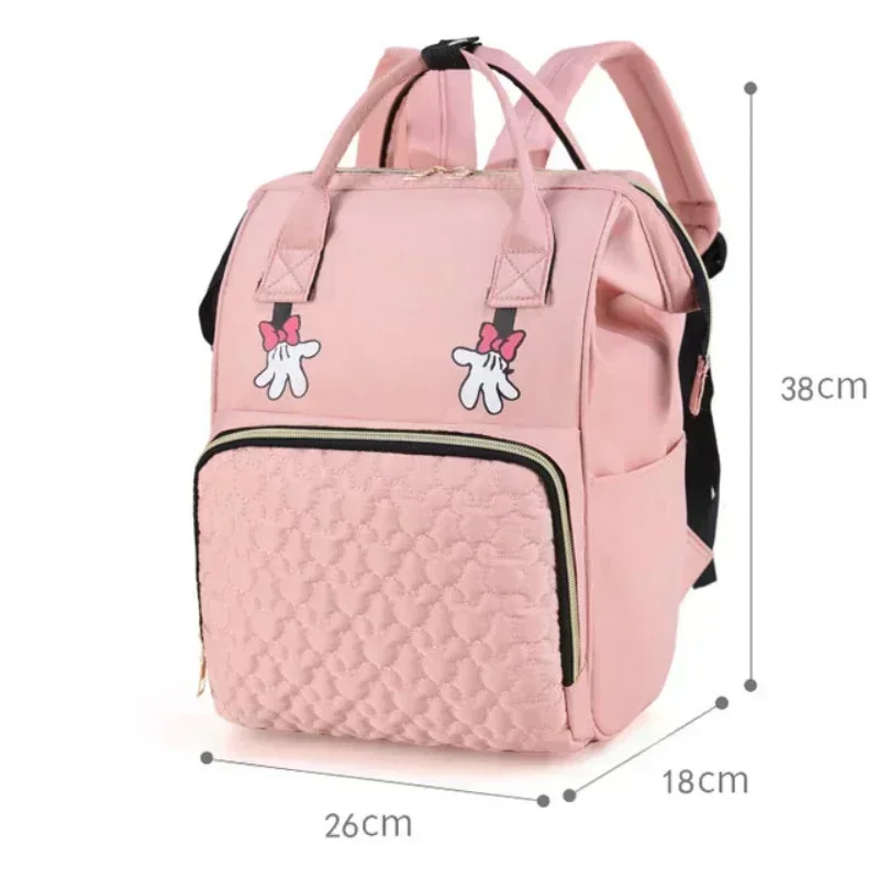 Embroidery Name Large Capacity Bow Mommy Bag Portable Outdoor Travel Multi compartment Mother and Child functional Backpack 3