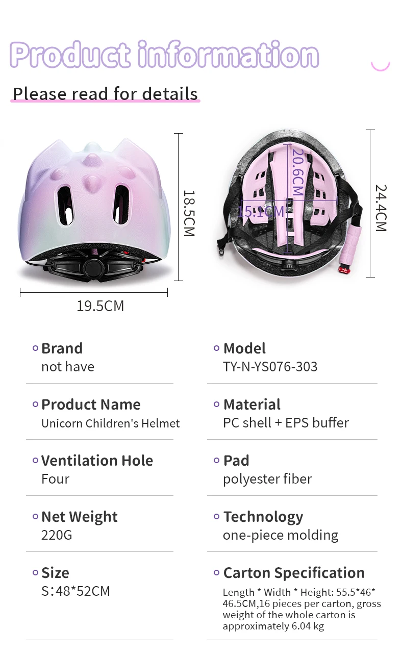 Description Picture 3 of itemBATFOX Colorful Children's Bicycle Helmet Breathable EPS Foam Adjustable Boys Girls Kids Skateboard Riding Cycling Bike Helmets