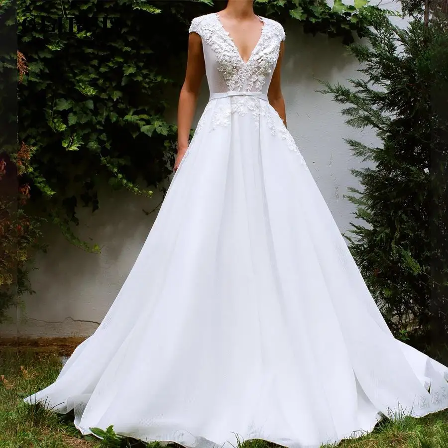 v-neck-white-wedding-dresses-appliques-net-with-lace-applique-a-line-elegant-new-vestido-de-novia-customized-made-bridal-dresses