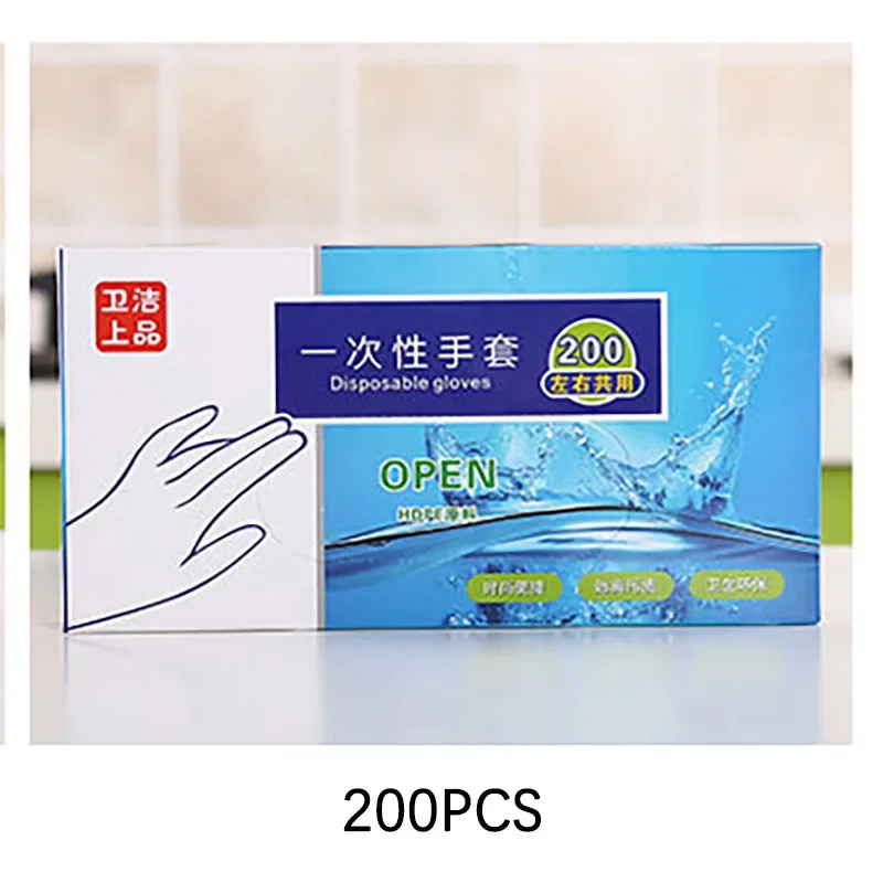 Plastic Large Disposable Polyethylene Clear Gloves 100/200Pcs For Food Dealing Cooking Cleaning Kitchen Restaurant BBQ Accessory disposable gloves disposable nitrile gloves vinyl disposable gloves disposable plastic gloves kitchen cleaning gloves