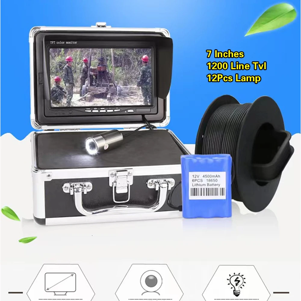 New 7" Color Screen Fish Finder Underwater Surveillance Fishing Camera