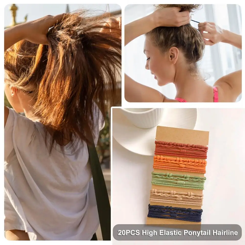 

Durable Ponytail Holders for Active Lifestyles Stylish Hair Ropes for Thick Curly Hair 20pcs for High-elastic for Thick
