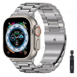 Premium Stainless Steel Metal Strap for Smartwatch - Elegant & Durable Wristband (Titanium and tool)