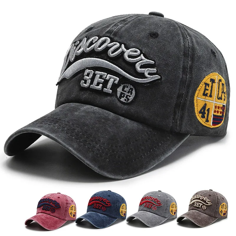 Vendita all'ingrosso Lettera Ricamo Lavato All-match Uomo Cappelli da baseball unisex 2023 Pesca all'aperto Escursionismo Viaggi Ragazzi maschi_voghion.com