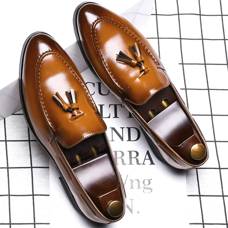 

Classic Men's Casual Loafers Driving Shoes Moccasin Fashion Male Comfortable Autumn Leather Shoes Men Lazy Tassel Dress Shoes