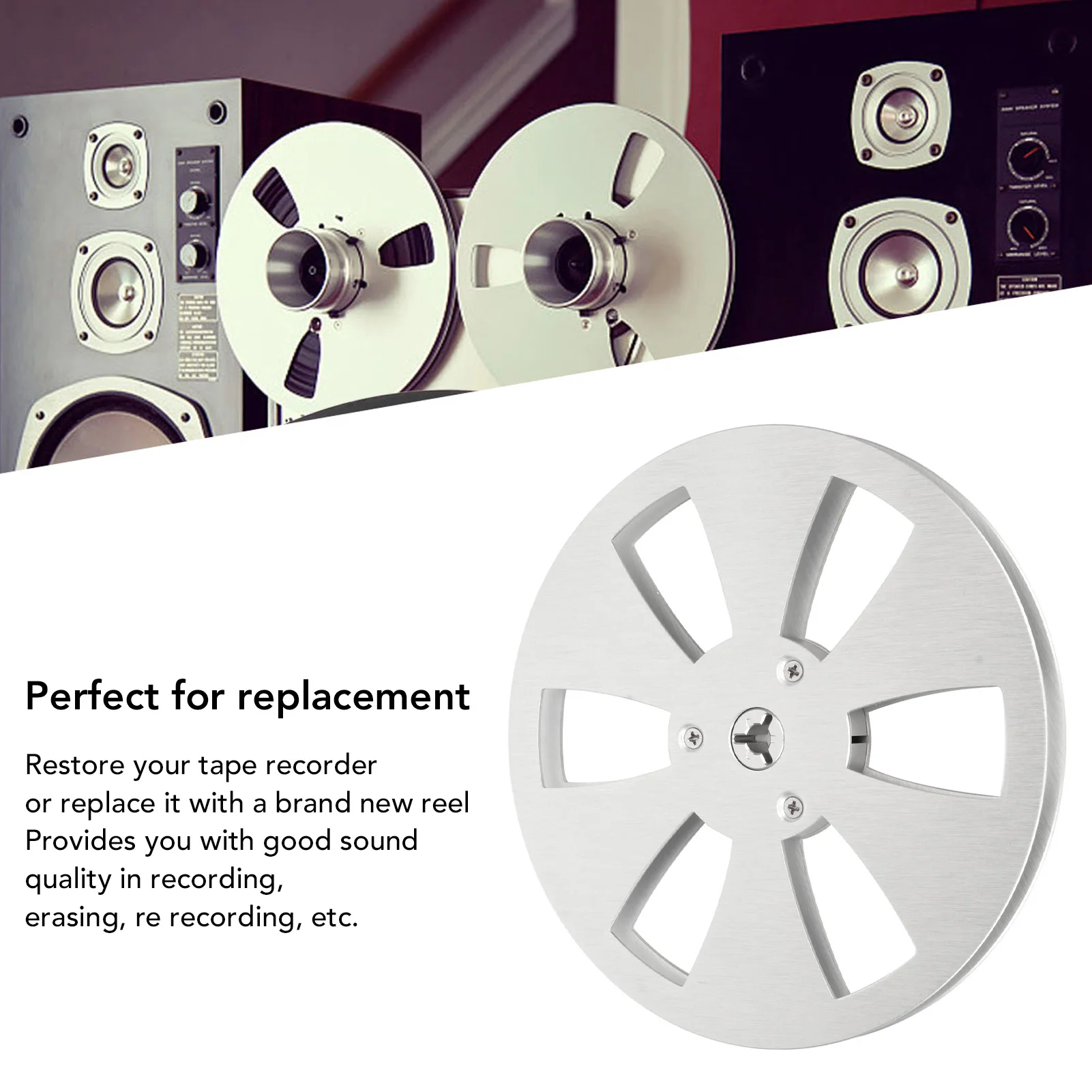 1/4 7 Inch Empty Reel Aluminum Alloy 6 Hole Open Reel Sound Tape Empty Opening Machine Part 6 Hole Tape