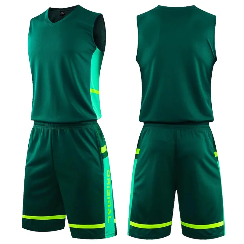 Sportswear Men Basketball Jerseys Uniforms Breathable Youth Basketball Jerseys Sleeveless College Running Set