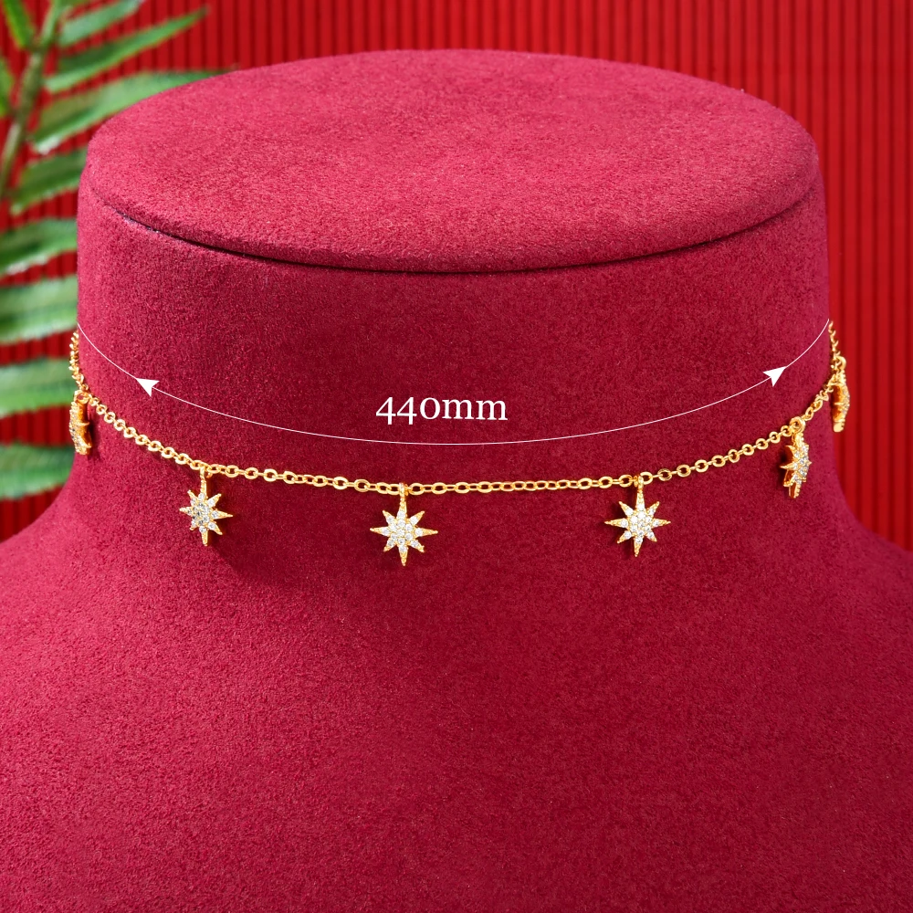 Soramoore New Trendy Sweet Cute Chains Necklace Jewelry for Women Girl Bridal Wedding Full Shiny CZ 2022 Romantic Lady Gift