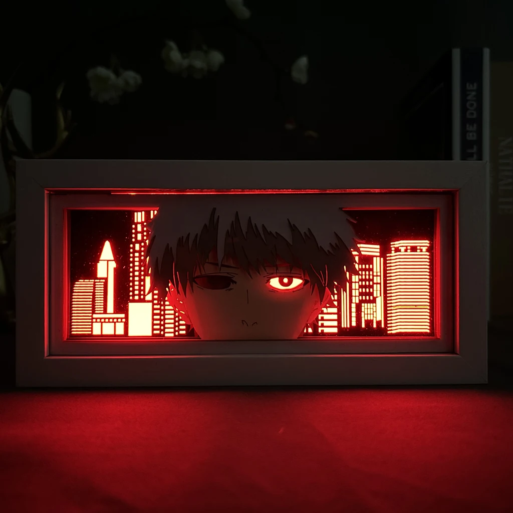 

Tokyo Ghoul for Home Decoration Manga Paper Carving Table Desk Lamp Anime Lightbox Anime Ken Kaneki Face Eyes Light Box Dropship