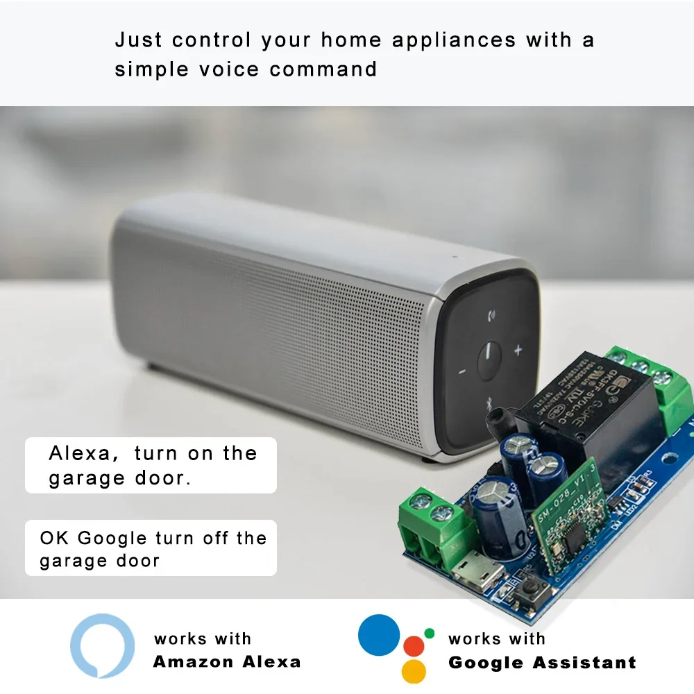EWelink Smart WiFi Relay Smart Switch DC 5V 12V 24V 48V Wireless Remote Control 1 Channel Alexa Googole Home Voice Control