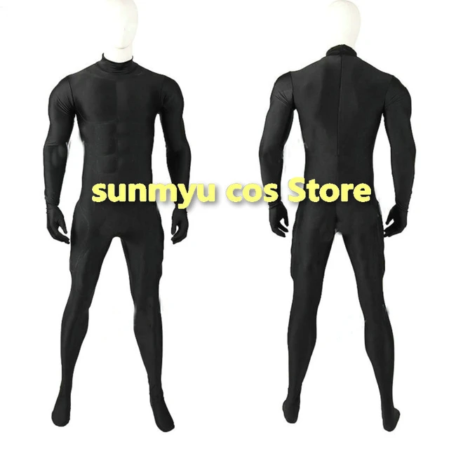 Slight Muscle BodySuit Cosplay Black Bodysuit With hand and feet